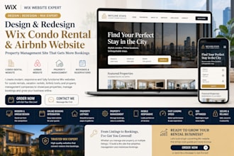 design or redesign wix condo rental website airbnb property management website