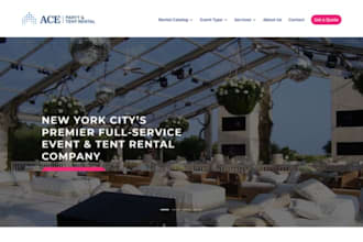 design wix party rental website photo booth website event rental website