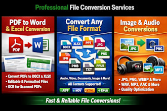 convert PDF and handwritten files into excel or word