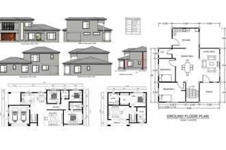 create architectural floor plan house plans for city permit drawings