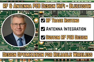 design rf and antenna pcb for wifi, bluetooth, lora, GSM