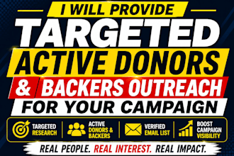 provide targeted active donors and backers outreach for your campaign