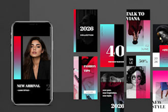 design modern social media templates for post, story, cover