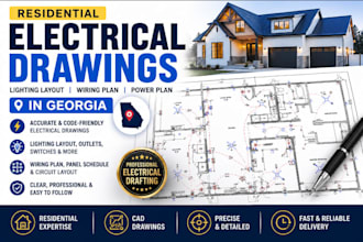 prepare residential electrical drawings, lighting layout, wiring plan in georgia