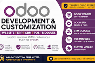 develop odoo website customization, fix odoo erp design, web app CRM pos modules