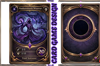 design custom card game art playing card tcg board game art card template
