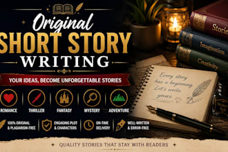 write an original romance, thriller, or fantasy