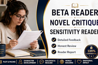 be your beta reader, sensitivity reader, give novel critique