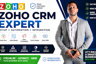 set up zoho CRM, zoho books, zoho campaigns, zoho people