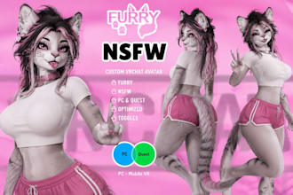 do furry vrchat avatar 3d vrchat avatar vrc furry nsfw avatar vrc character