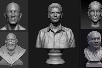 sculpt a realistic 3d head 3d bust model 3d character model stl for 3d printing