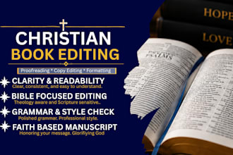 proofread, edit, and format your christian book devotional bible study or sermon