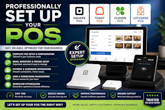 professionally set up your square, toast, clover, or loyverse pos
