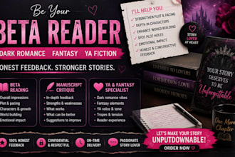 be your dark romance fantasy beta reader ya fiction and manuscript critique