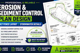 design erosion sediment control plan, silt fence layout, stormwater details