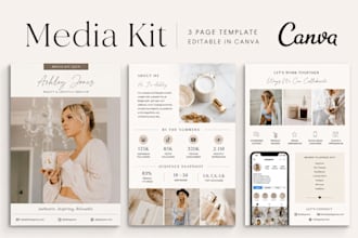 design canva portfolio, media kit, resume, CV, and personal brand template