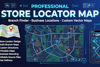 create store locator map branch finder business location design vector branding