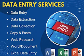 be your virtual assistant for data entry, data mining, copy paste, web research