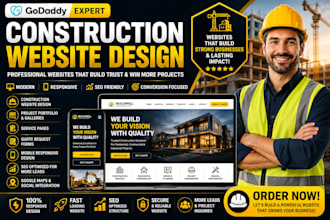 design godaddy construction website or contractor website
