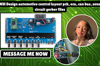 design automotive control layout pcb, ecu, can bus, sensor circuit gerber files