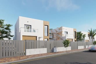 render 3d residential house facade,villa external remodel,home cgi visualization