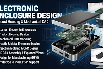 design electronic enclosure, product housing and mechanical cad