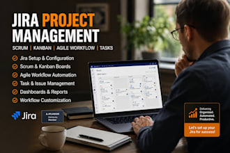 set up jira project management, scrum, kanban, agile workflow tasks