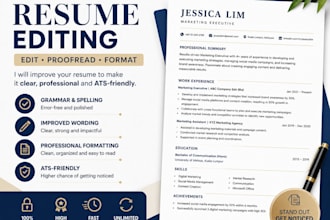 do resume editing or resume formatting