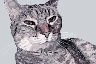paint a custom pet portrait in watercolour and ink