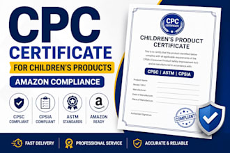 provide CPC certificate for amazon children products cpsc astm cpsia