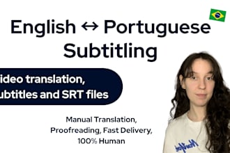 add subtitles and captions in english or portuguese