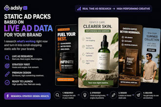 create static ad packs based on live competitor ad research