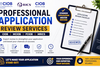 review your ciob, rics, mciob, fciob or mrics application professionally