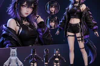 create custom vrchat avatar, anime character and optimized 3d model