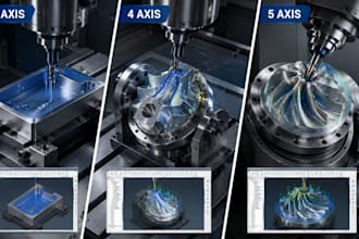 do 3, 4and 5 axis cnc cam programming using mastercam, fushion 360 and powermill