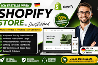 create german shopify store, shopify website and dropshipping store