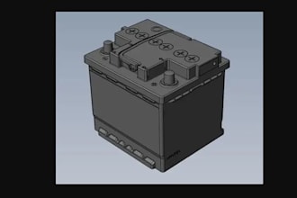 design 3d cad detailed battery, solar battery product