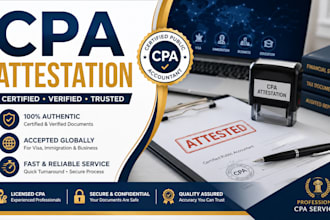 prepare US CPA attestation letter financial statements income verification CPA