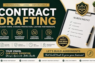 draft influencer agreement, coaching contract and partnership agreement