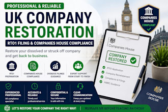 restore UK ltd company and reinstate dissolved company with rt01 filing