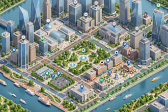 design a custom wayfinding map, visitor map, facility and navigation map