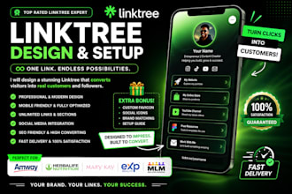 design and customize a branded linktree bio link page for your profile