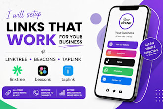 setup beacons, linktree, taplink bio links for your business