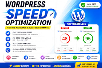 do wordpress speed optimization, fix core web vitals, and improve google pagespe