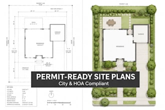 do architectural site plan plot plan for city permit