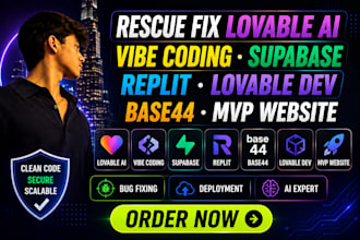 rescue fix lovable ai vibe coding supabase replit lovable dev base44 mvp website