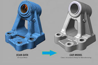 convert stl to step, cleanup 3d scan data, and reverse engineer mechanical parts
