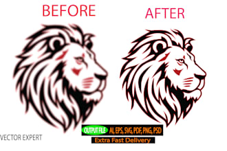 manually vector trace, redraw logo, banner or pencil sketch to vector