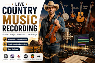 add live fiddle banjo mandolin and strings to your country music track