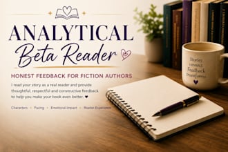 beta read your book with honest analytical feedback